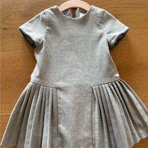 Tartine et Chocolat Gray Pleated Kids Dress